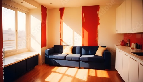 Photo interior modern design room 3d illustration