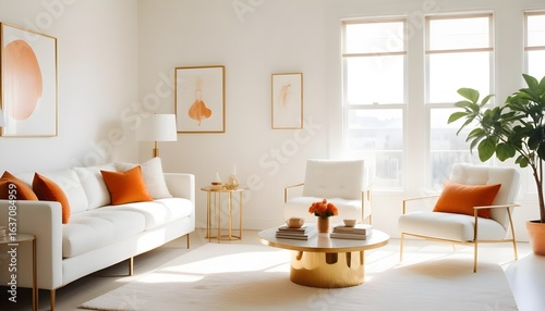 Photo interior modern design room 3d illustration