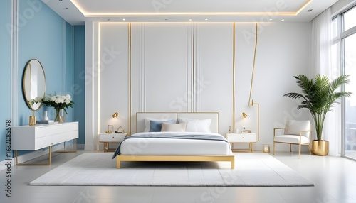 Photo interior modern design room 3d illustration