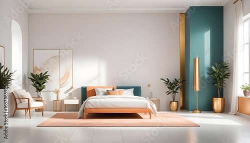 Photo interior modern design room 3d illustration