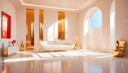 Photo interior modern design room 3d illustration