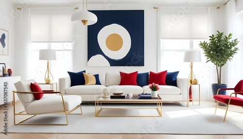 Photo interior modern design room 3d illustration