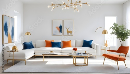 Photo interior modern design room 3d illustration
