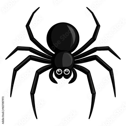 cute cartoon style spider illustration isolated png