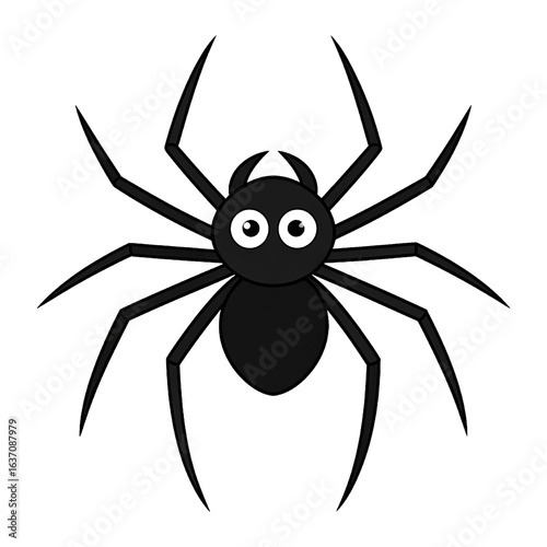 cute cartoon style spider illustration isolated png