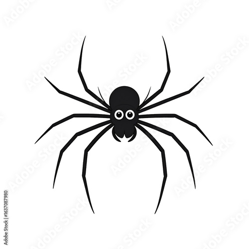 cute cartoon style spider illustration isolated png