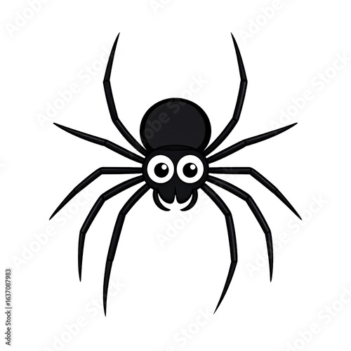 cute cartoon style spider illustration isolated png