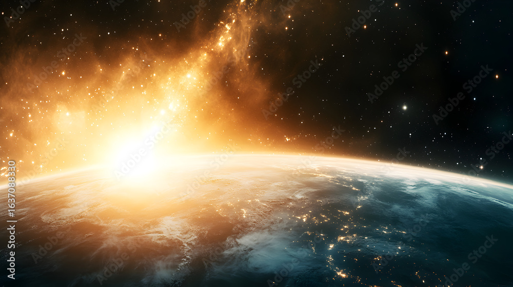 Fototapeta premium View of Earth's Atmosphere from Orbit
