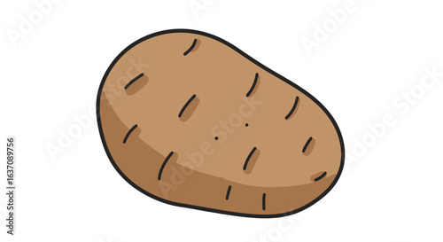 Vector Hand-Drawn Potato Outline Doodle Icon — Starch Sketch Illustration for Print, Web, Mobile, and Infographics