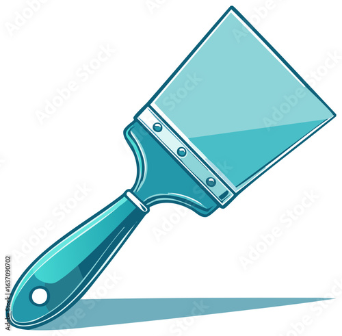 Vibrant Teal Putty Knife Tool for Home Improvement Renovation and Construction Projects Illustration