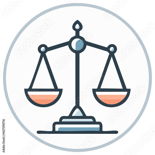 Law and Justice Scales Illustration Equality Symbol for Legal Matters