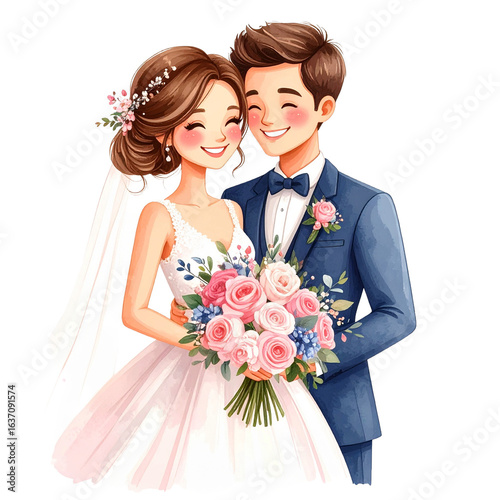 watercolor wedding cake illustration isolated png