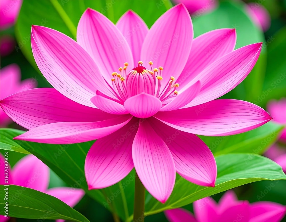 Fototapeta premium Close-up of a vibrant pink lotus flower (1)