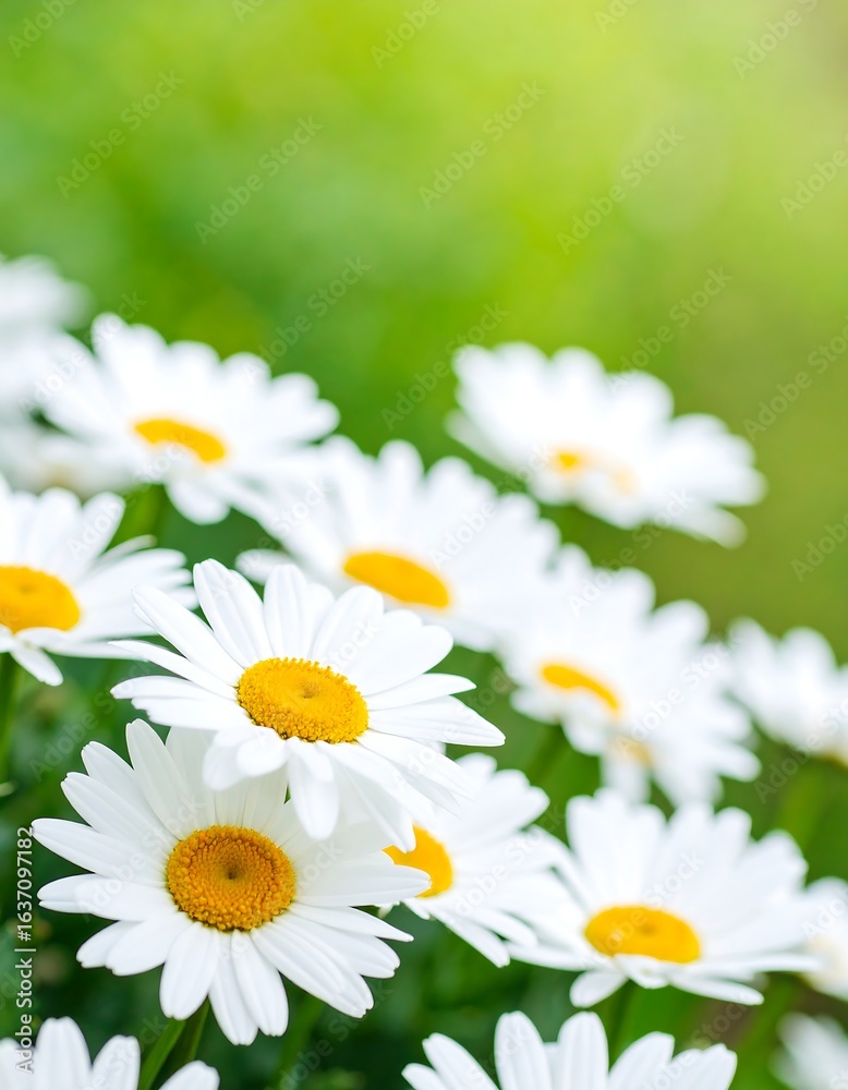 Fototapeta premium Close-up of white daisies in a garden