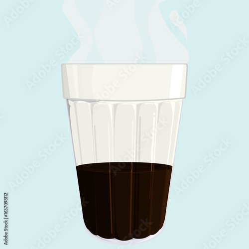 café quente servido em um copo americano