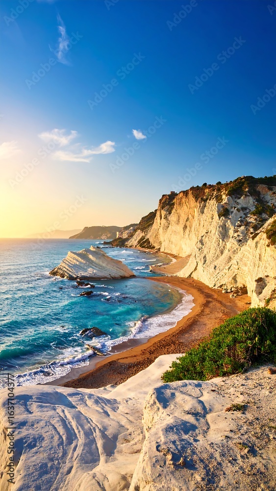 Fototapeta premium Dramatic coastal view at sunset