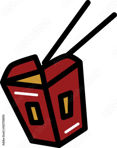 Oyster pail china culture line icon