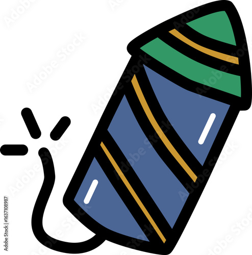 Fire cracker chinese culture line icon
