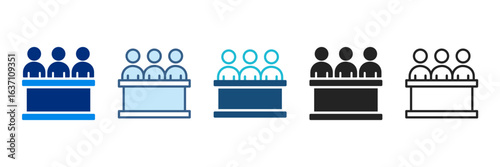 Committee Icon Set Multiple Style Vector Illustration