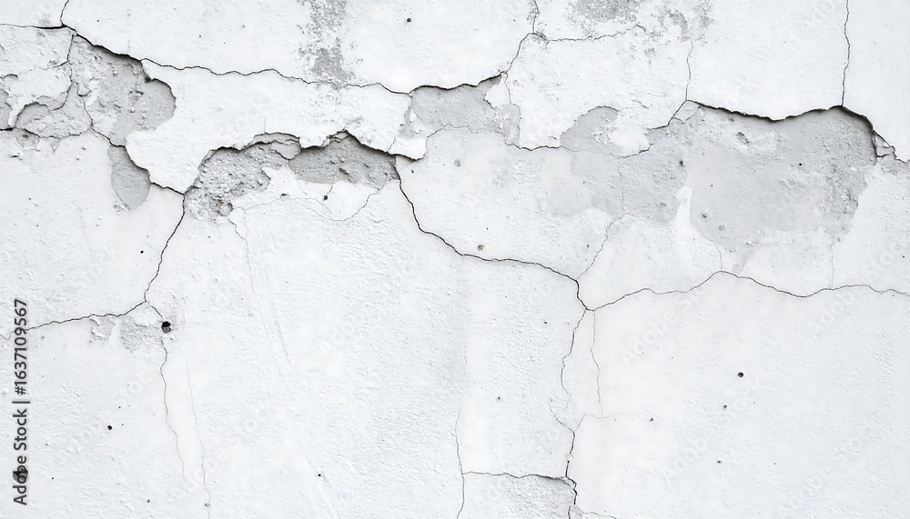 Obraz premium Cracked white painted wall texture
