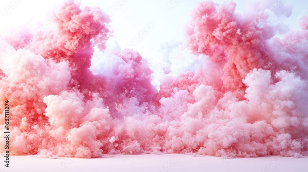 Fototapeta premium Dreamy Pink and White Cloud Formation Abstract Background