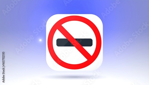 Free Download Square icon with a red prohibition sign - GFXLoad