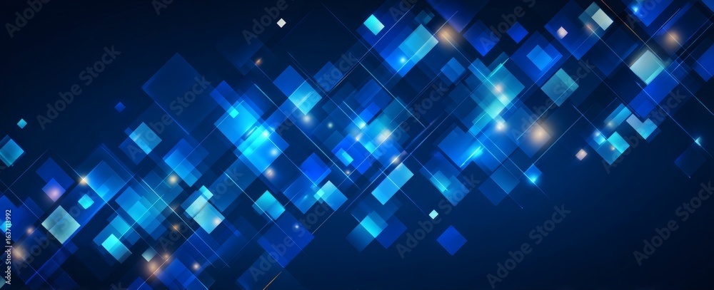 Obraz premium Tech Geometry: The Future Vision of Blue Light and Triangles