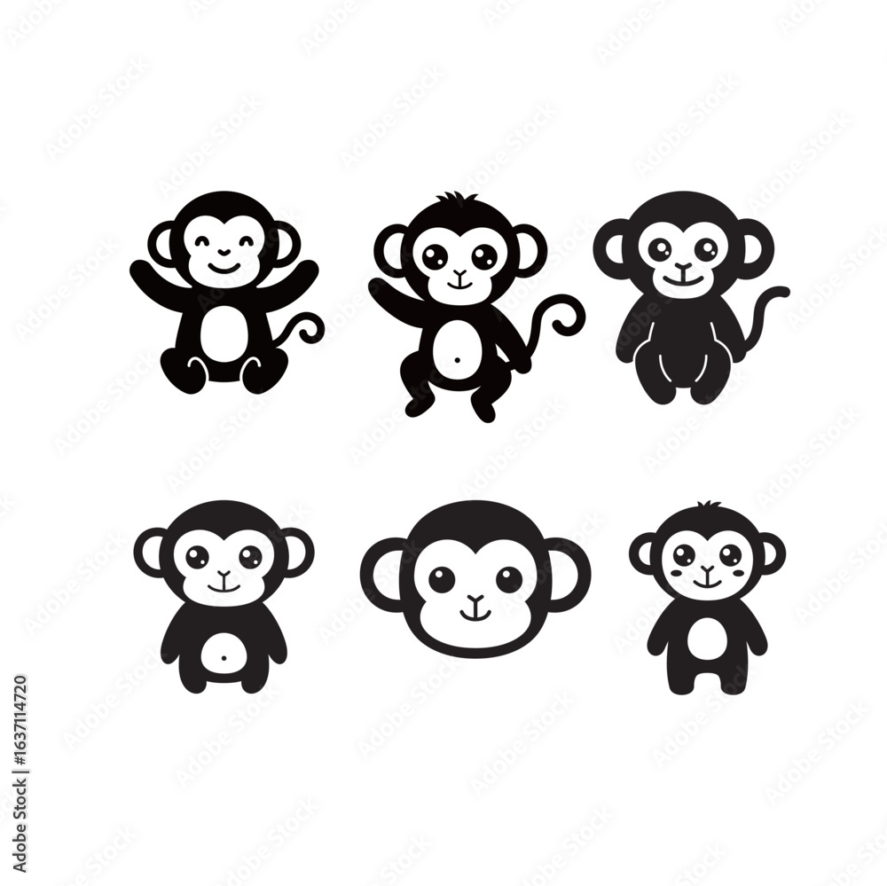Fototapeta premium silhouette image of a monkey with a transparent background