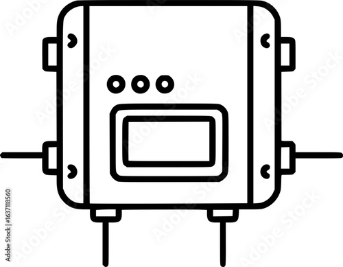 Solar inverter outline icon vector
