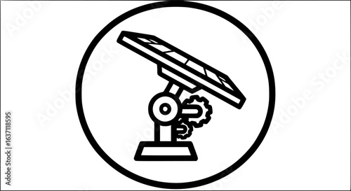 Solar tracking mount outline icon vector
