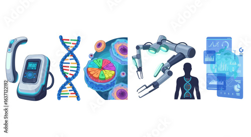 Biotechnology research and development concept for medical science and genetic engineering industry innovation