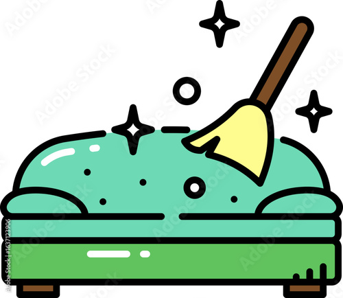 Sofa cleaning line icon