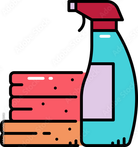 Folded clean clothes line icon