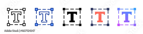 Typography icon sheet multiple style collection