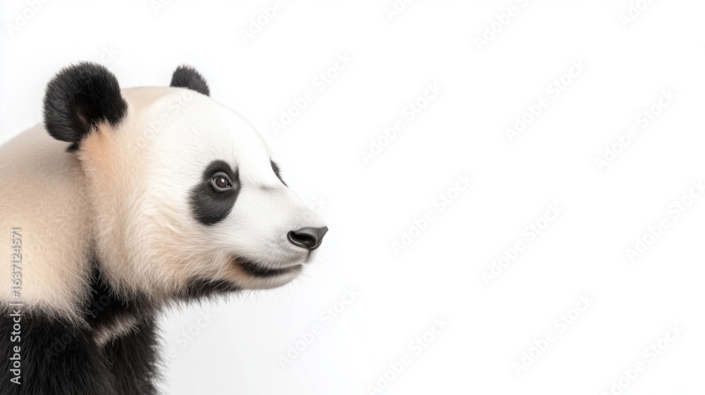 Fototapeta premium panda bear face isolated on white background