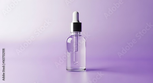 Elegant glass serum bottle with dropper, perfect for beauty product showcases and skincare branding