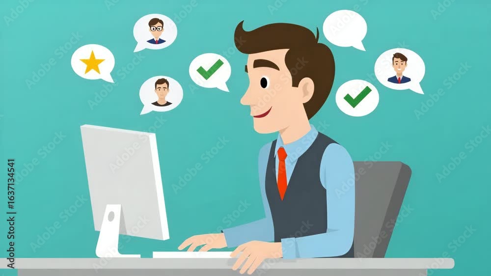 Flat Manager Collecting Customer Feedback for Product Development | User Comments, Ratings, Online Reviews, Reputation Management | Cute Vector Illustration Flat Manager Collecting Customer Feedback for Product Development | User Comments, Ratings, Online Reviews, Reputation Management | Cute Vector Illustration