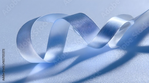 Light blue ribbon in a graceful, swirling design.