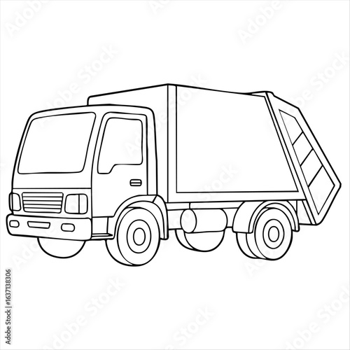 Simple outline of garbage truck