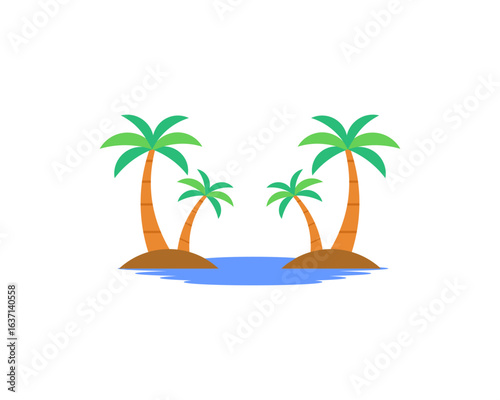 beach coconut tree vector.eps
