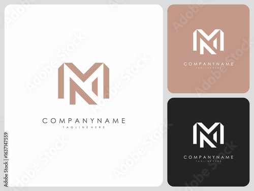 vector logo of the initials MN