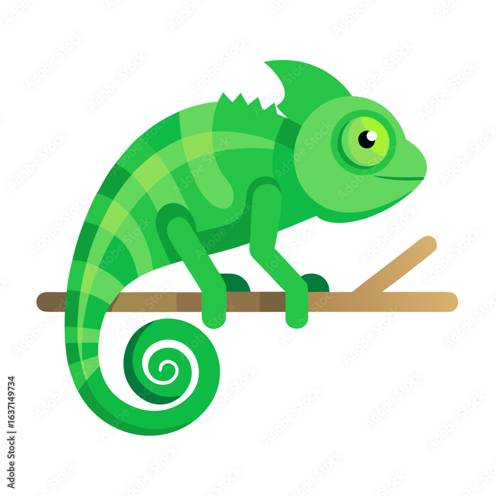 Fototapeta premium vector illustration of chameleon, color changing, flat design