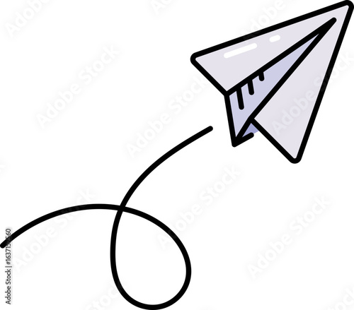 Paper plane flying line icon