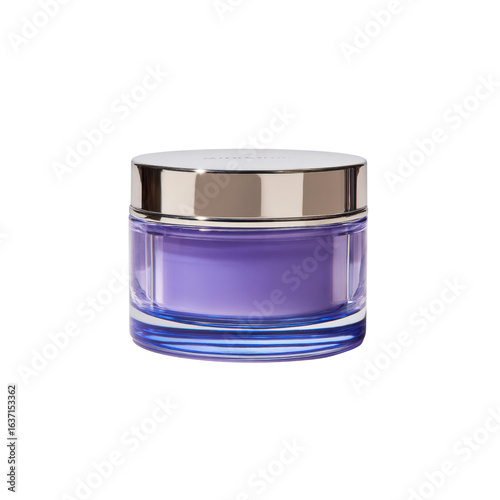 Luxury Purple Face Cream in Elegant Glass Jar
