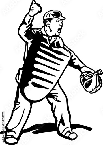 baseball umpire calling out