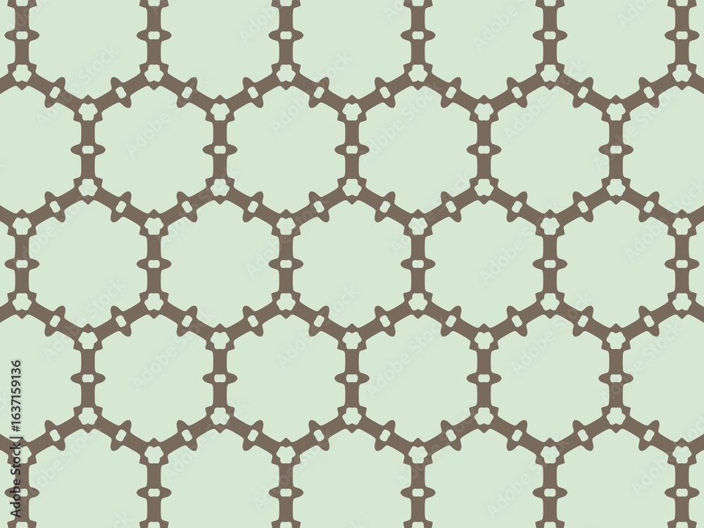 Fototapeta premium Contemporary pattern featuring brown lines and light green shapes, modern design.