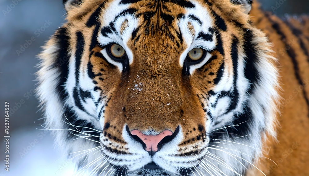 Naklejka premium Close up view portrait of Siberian Tiger Firefly