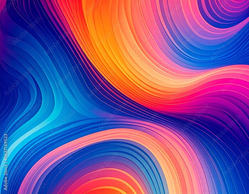 Obraz premium Colorful gradient concentrated line material 