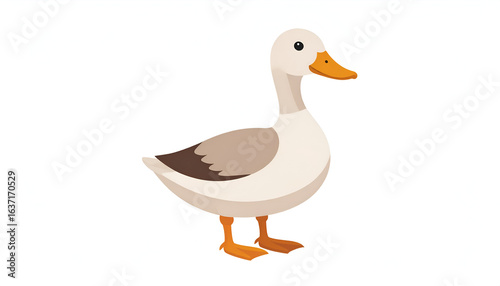 Cute Farm Duck Illustration.