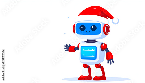 Cute Robot Santa Greeting.